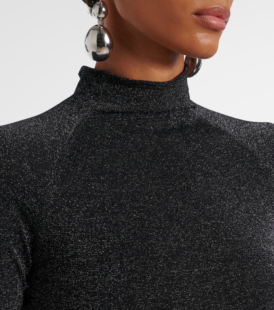 Lamé turtleneck maxi dress  | SIR
