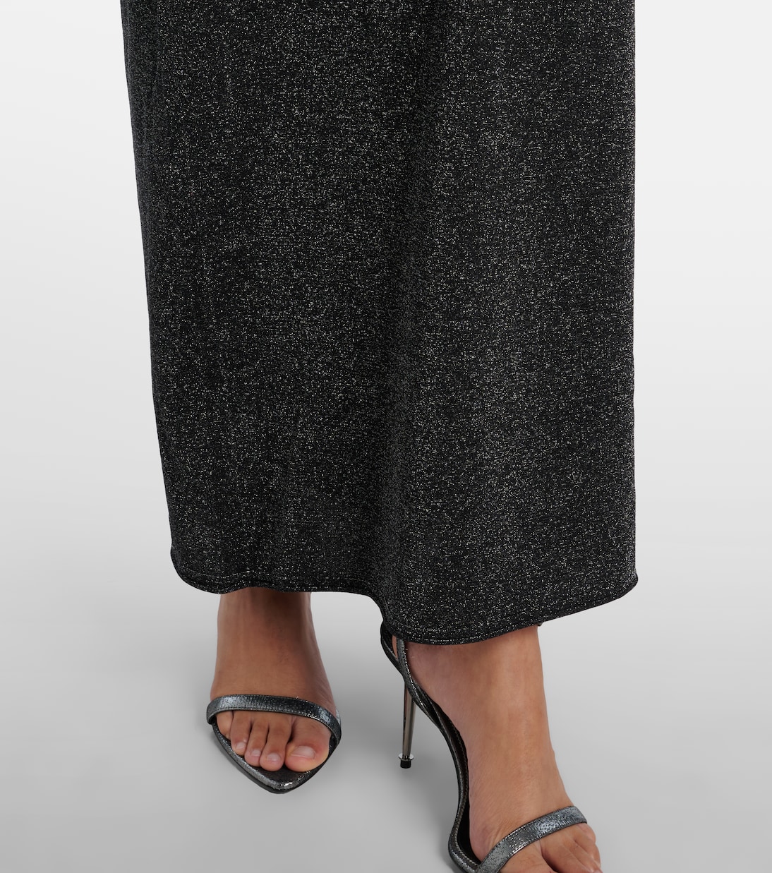 Lamé turtleneck maxi dress  | SIR