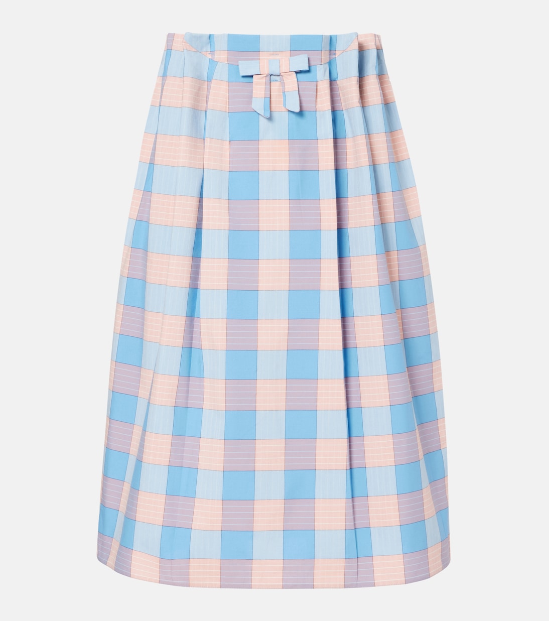 Checked cotton poplin midi skirt | Prada