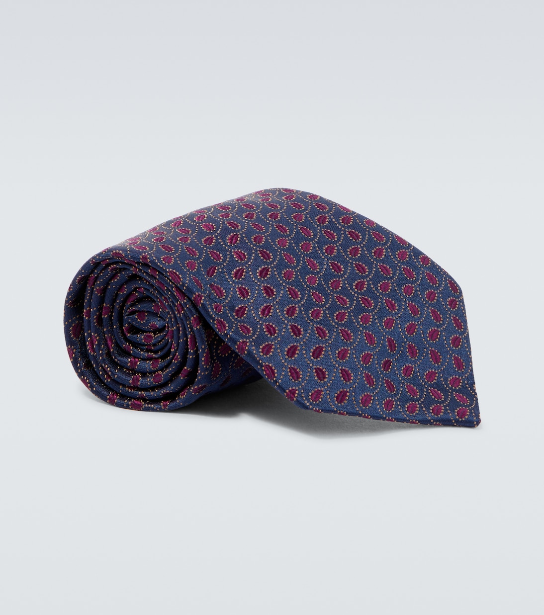 Embroidered silk tie | Charvet