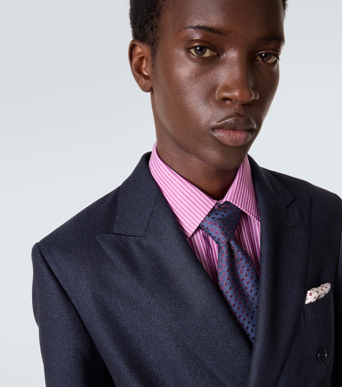 Embroidered silk tie | Charvet