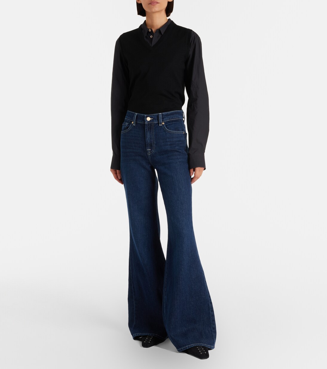 Jeans flared de tiro alto | 7 For All Mankind