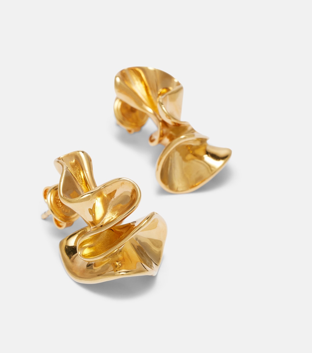 Pendientes de plata de ley bañados en oro | Bottega Veneta