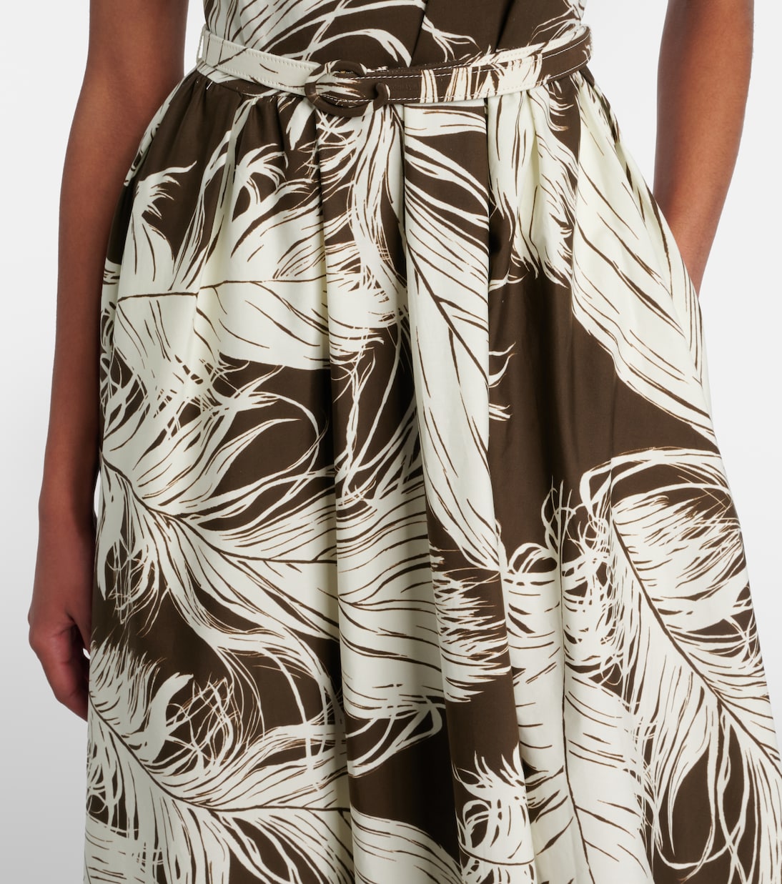 Printed cotton-blend poplin midi dress | Oscar de la Renta