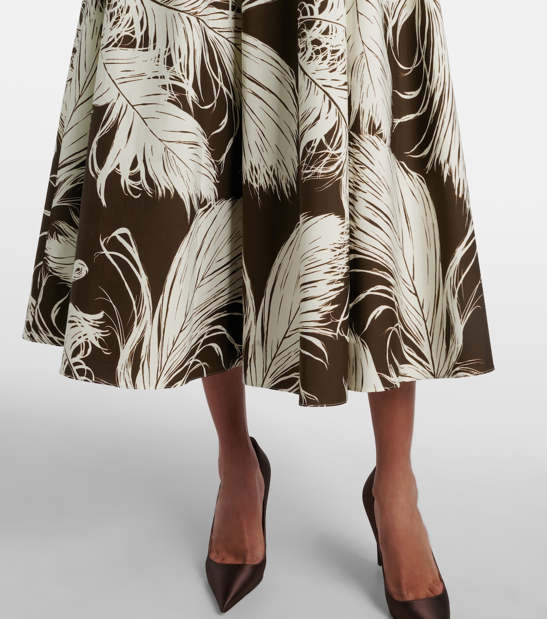 Printed cotton-blend poplin midi dress | Oscar de la Renta