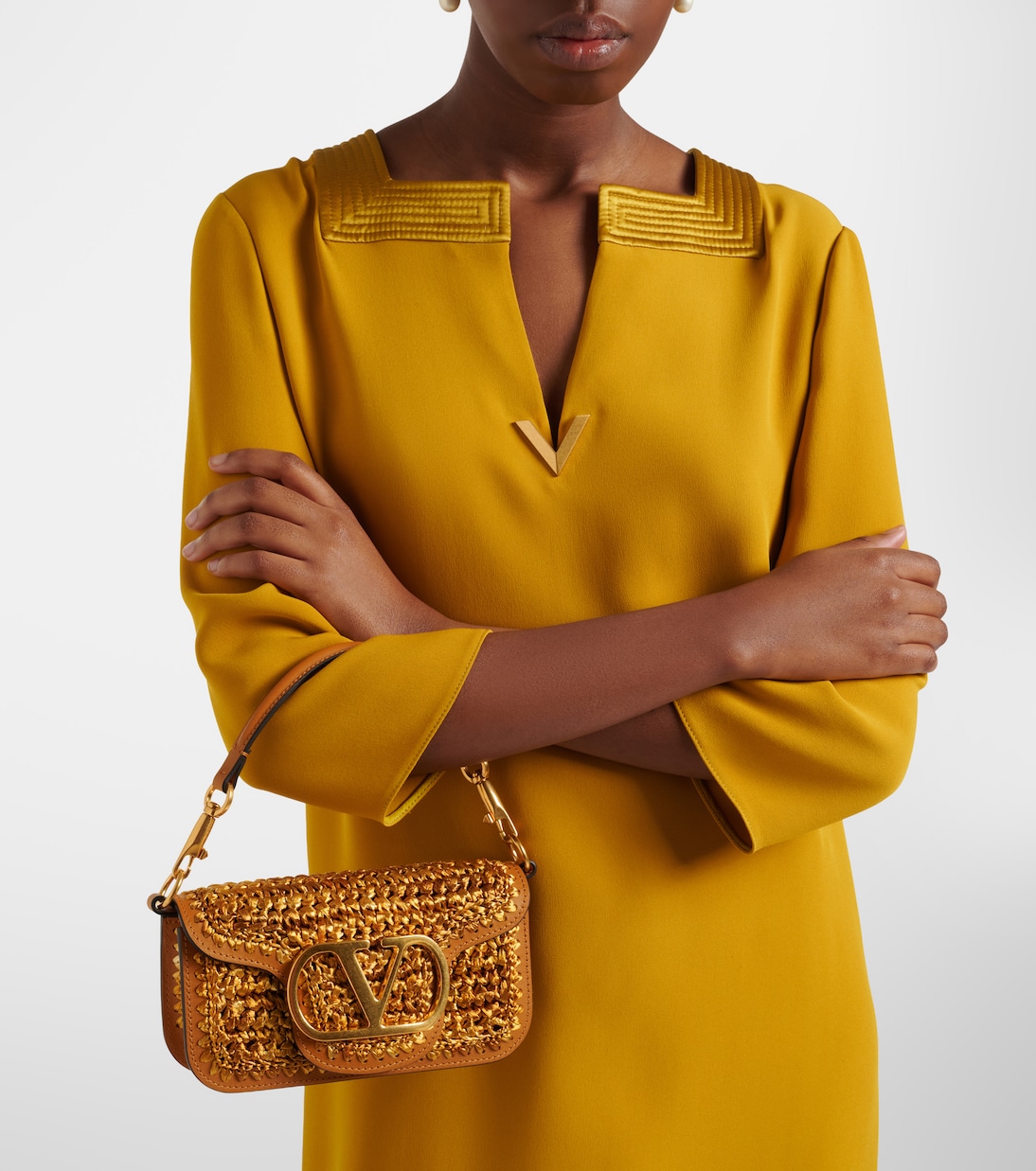 Locò Small crochet shoulder bag | Valentino Garavani