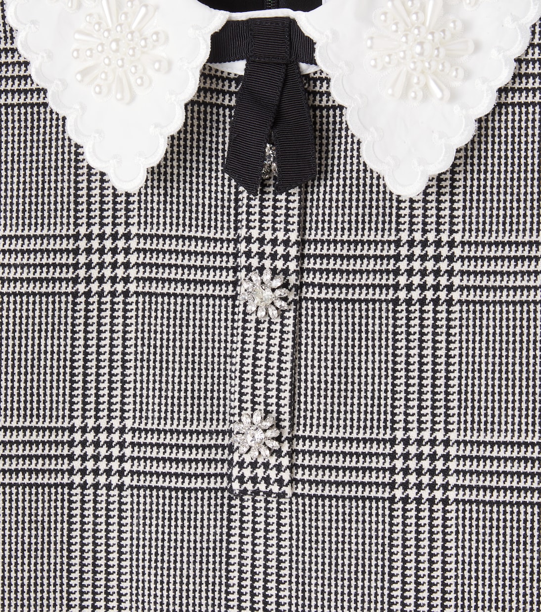Embellished houndstooth wool-blend dress | Self-Portrait Kids