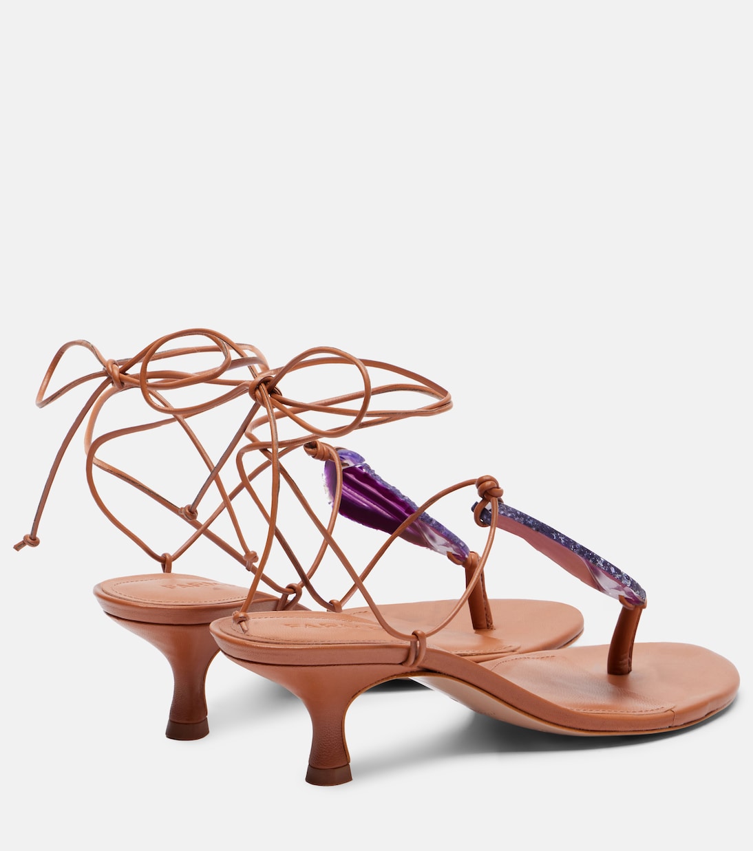 60 embellished leather thong sandals | Farm Rio