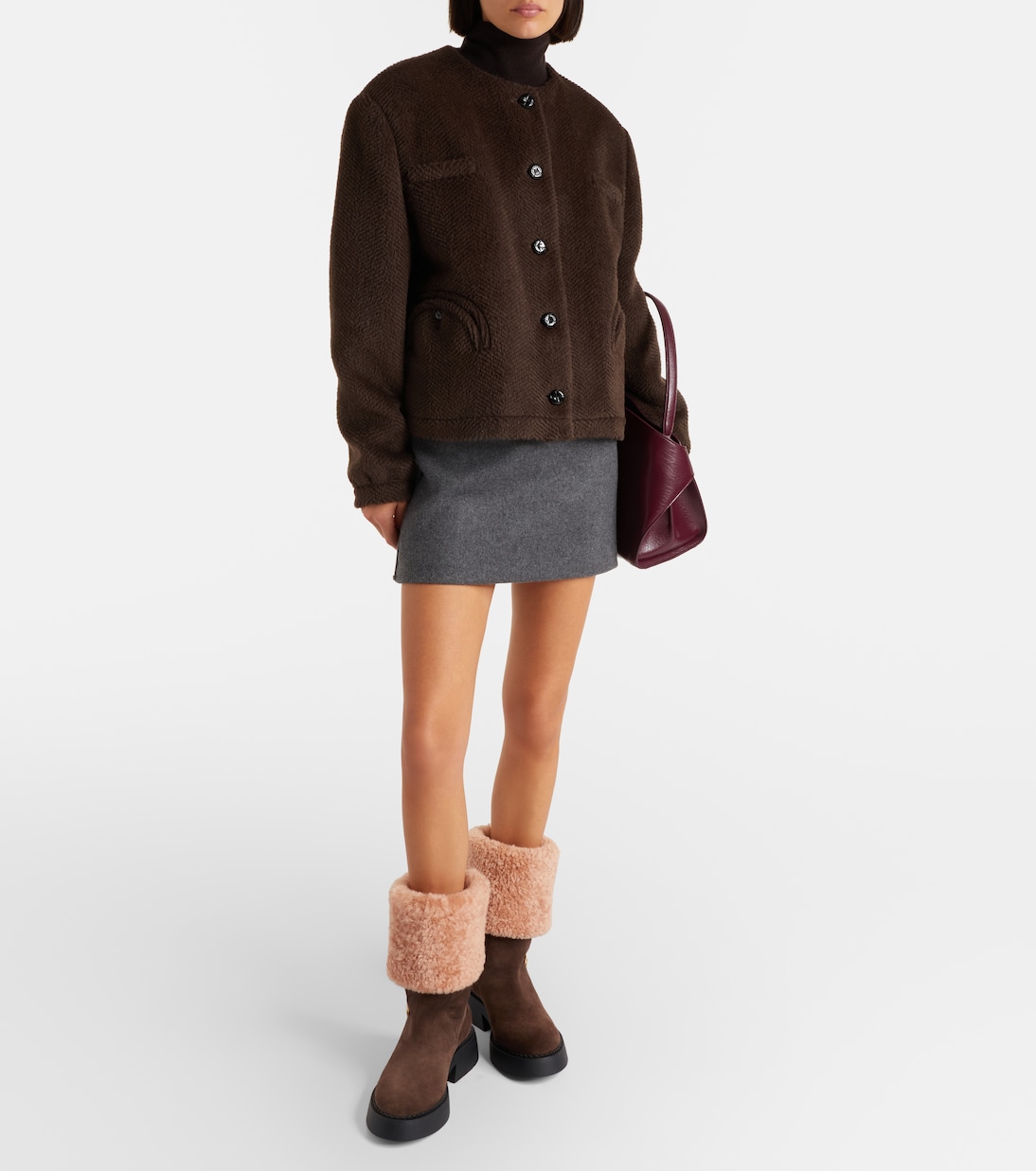 Zaki shearling-lined suede knee-high boots | Ferragamo