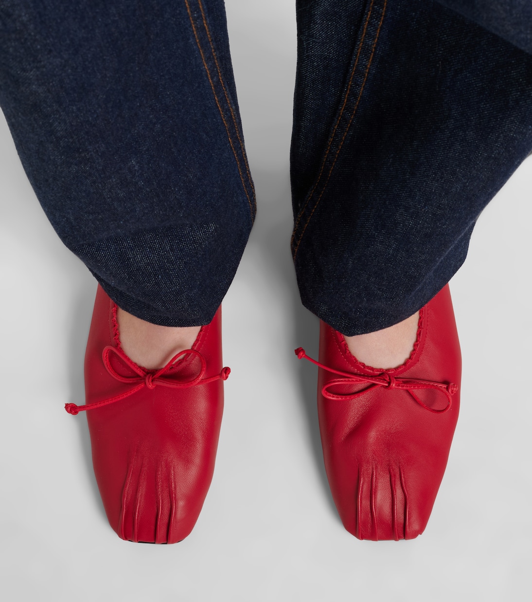 Bow-detail leather ballet flats | Magda Butrym