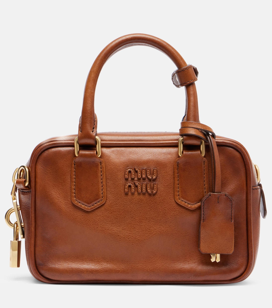 Arcadie Small leather tote bag | Miu Miu