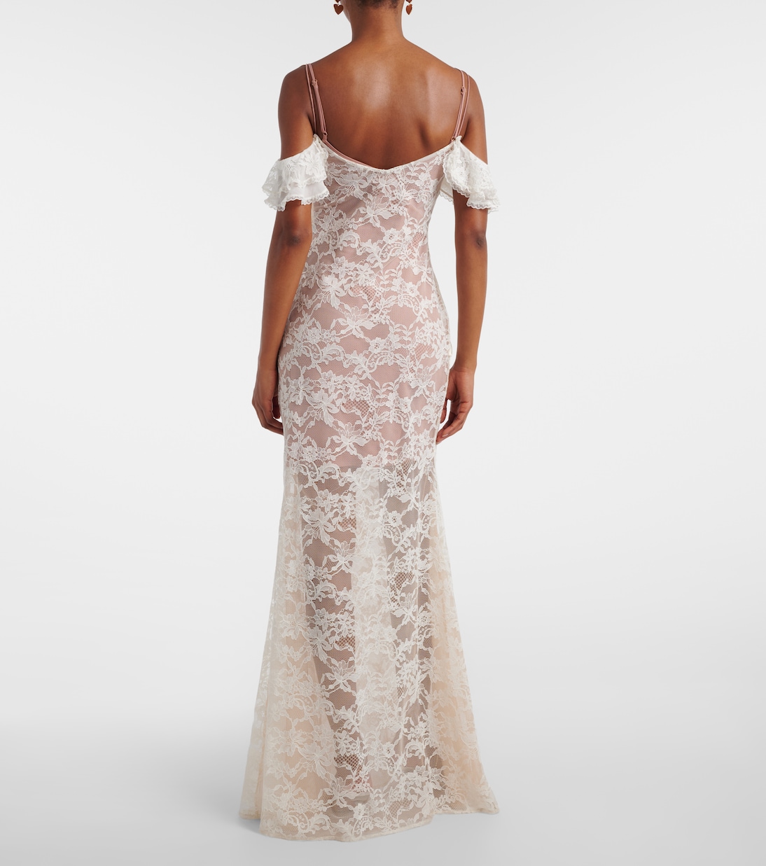 Floral-appliqué lace gown | Self-Portrait