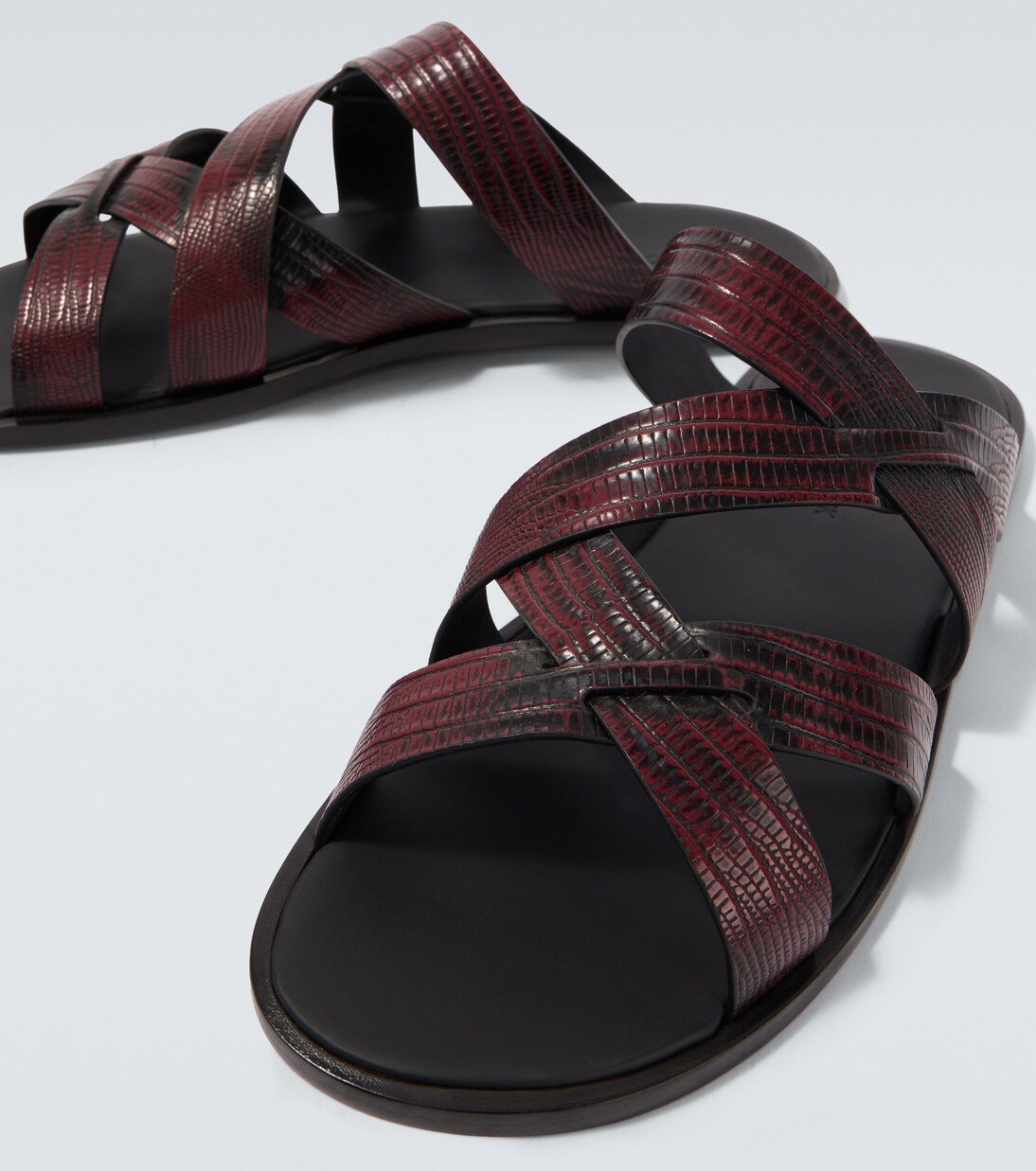 Marvin croc-effect leather slides | Manolo Blahnik