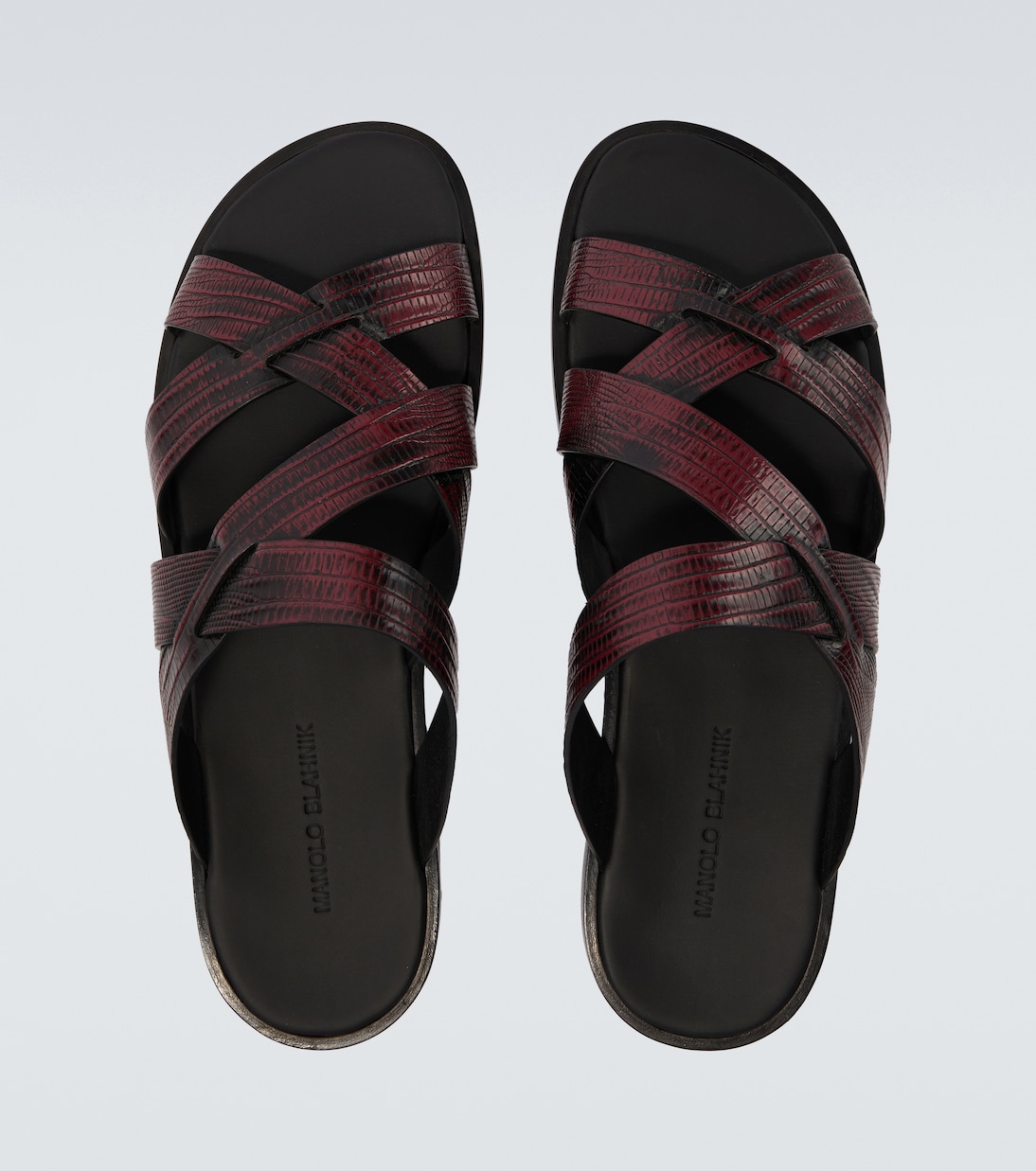 Marvin croc-effect leather slides | Manolo Blahnik