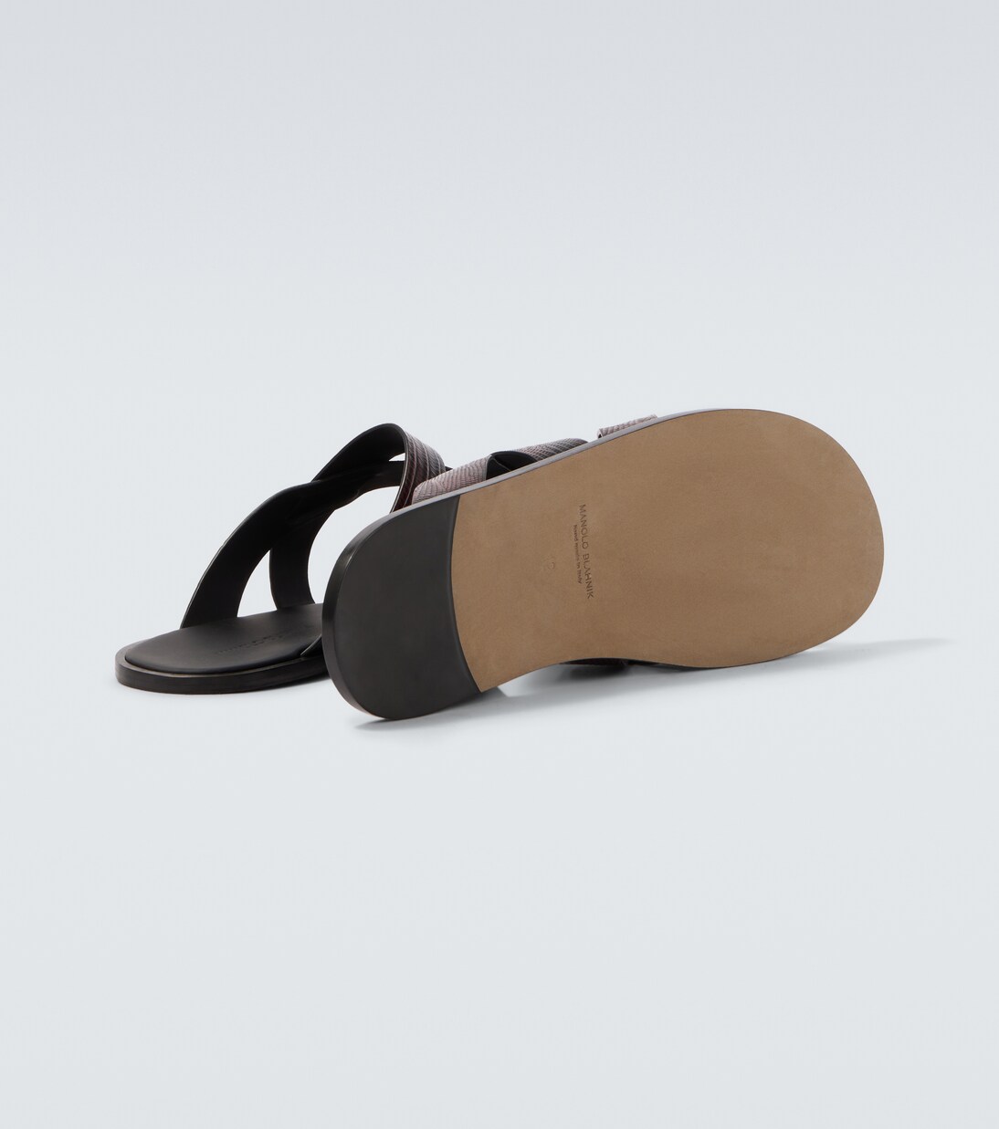 Marvin croc-effect leather slides | Manolo Blahnik