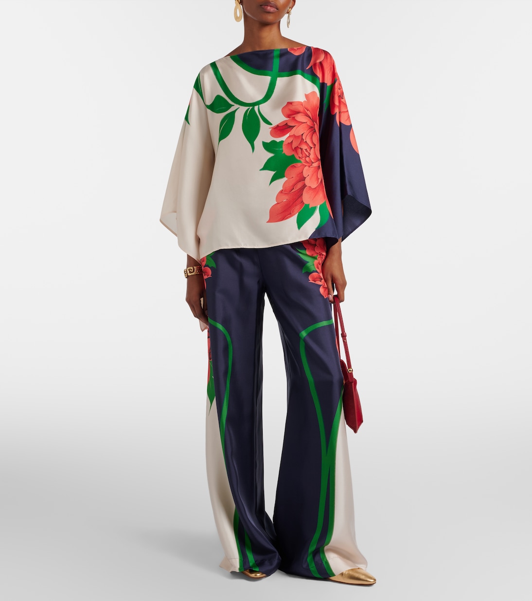 Floral silk palazzo pants | La DoubleJ