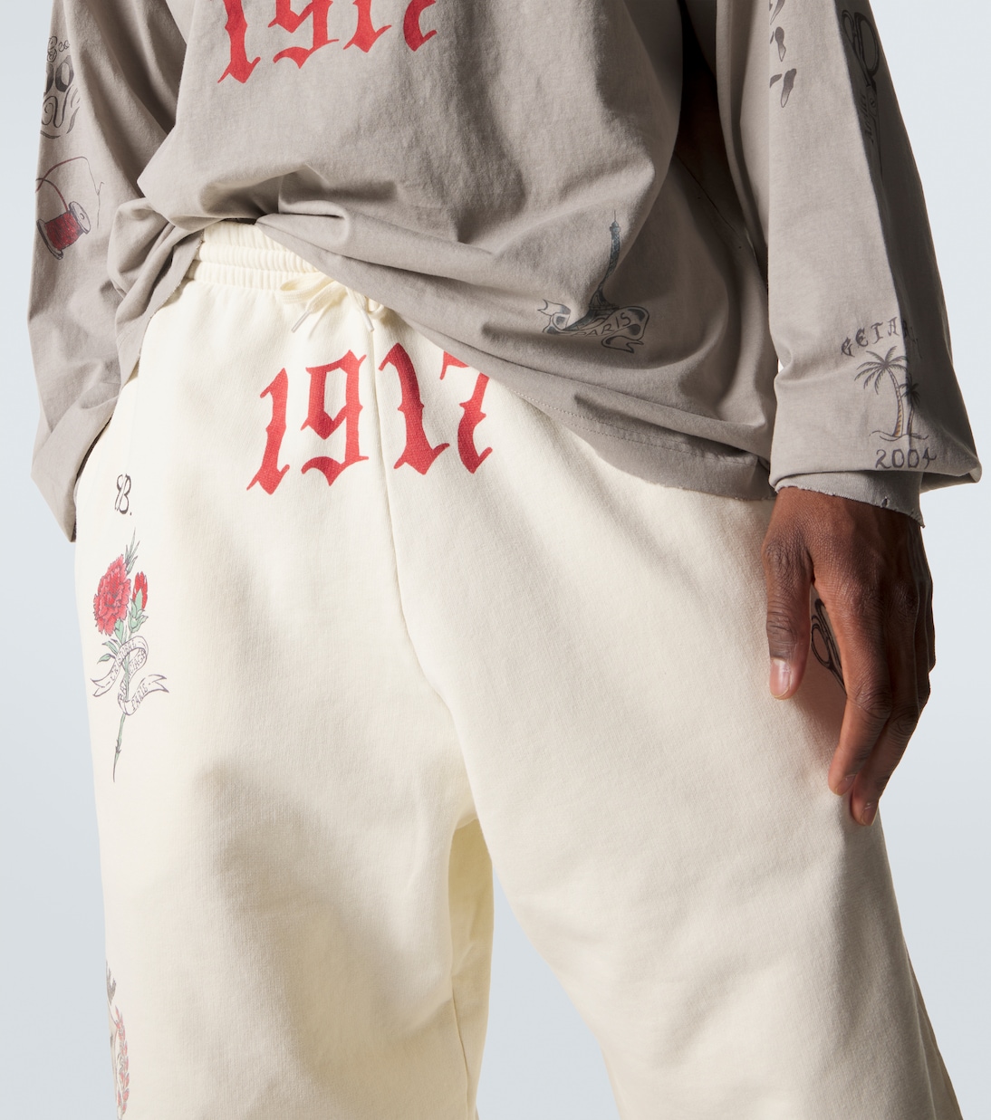 Printed cotton fleece sweatpants | Balenciaga