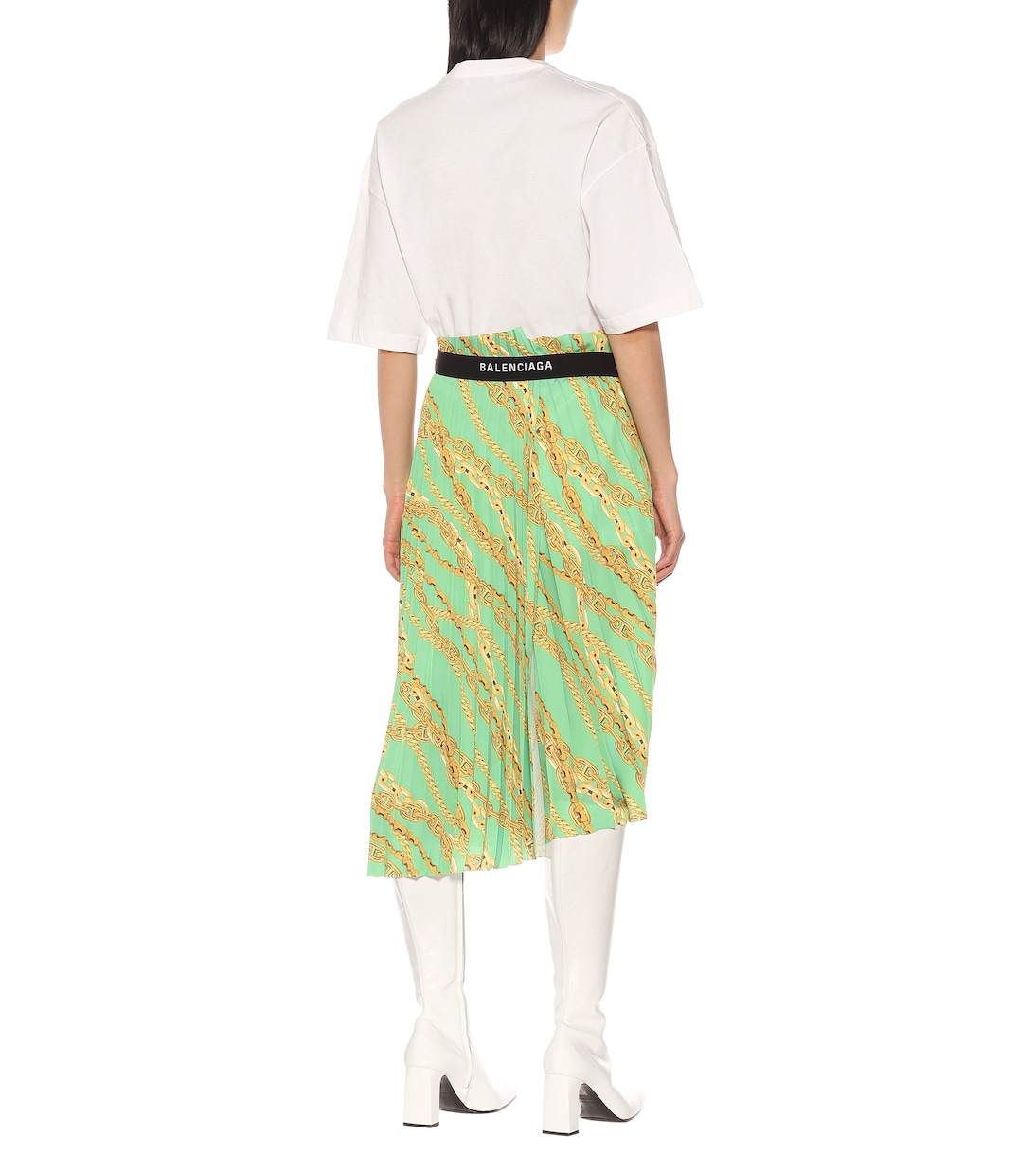 Printed asymmetric pleated skirt | Balenciaga