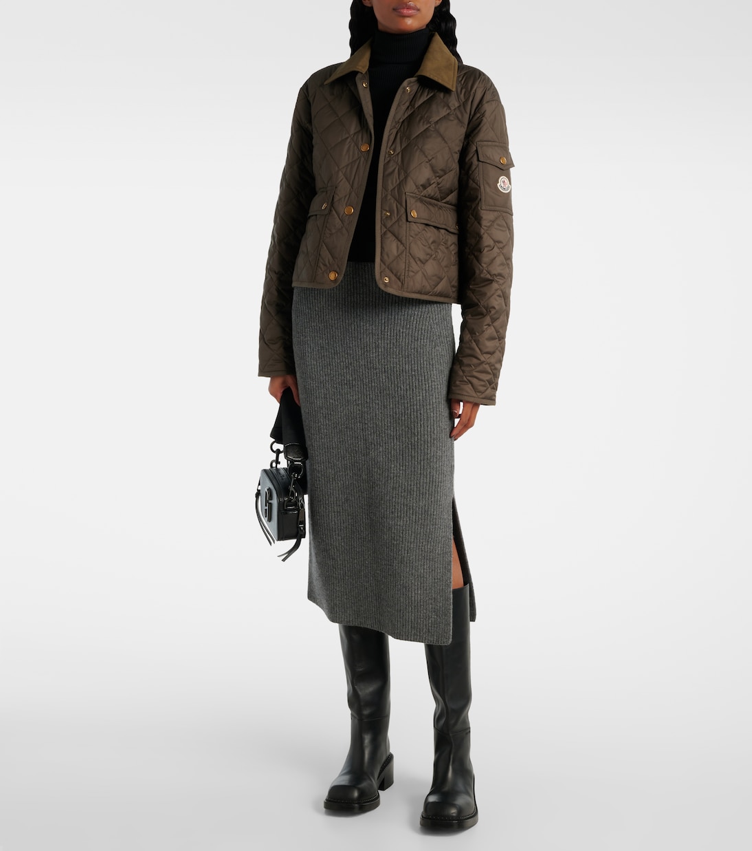 Jupe midi en laine et cachemire | Moncler