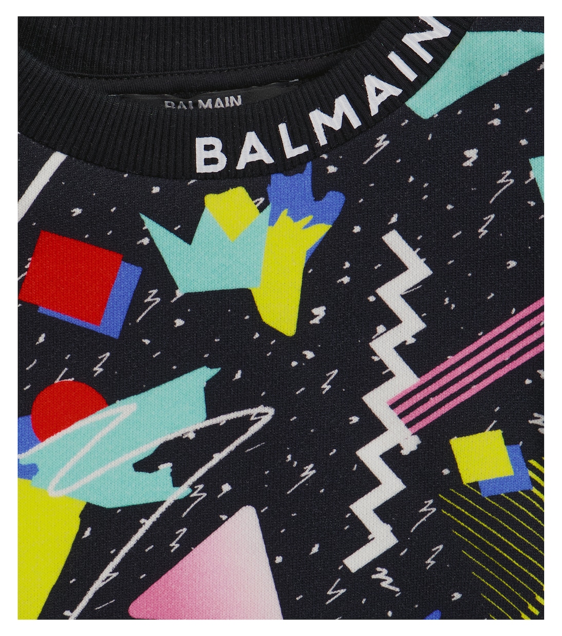 Printed cropped cotton sweatshirt | Balmain Kids