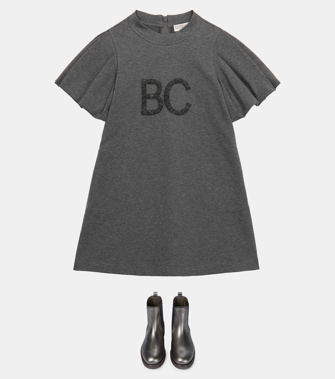 Abito in cotone con logo | Brunello Cucinelli Kids