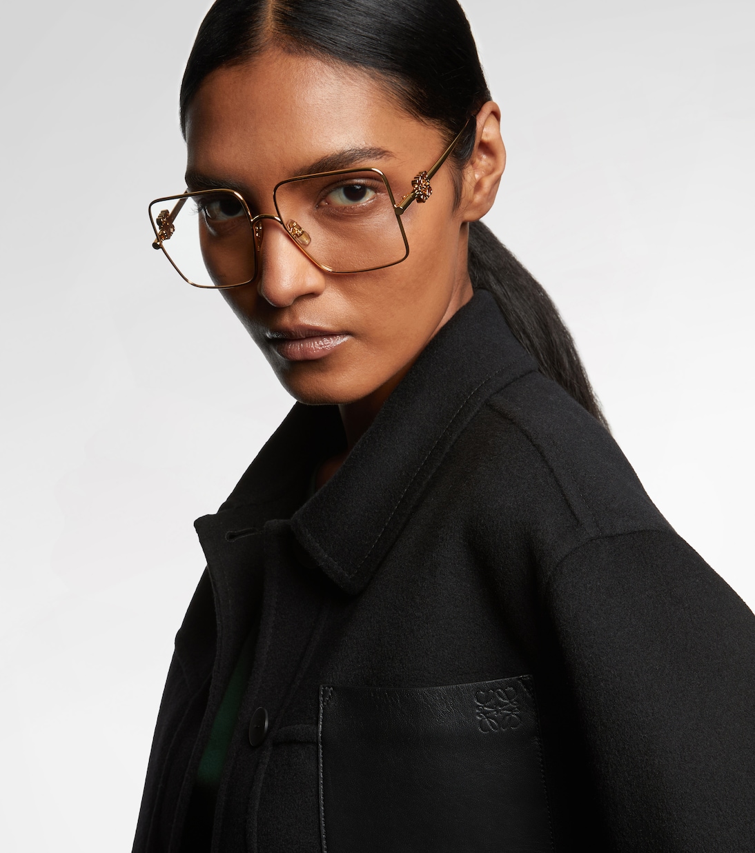 Gold oversized glasses top