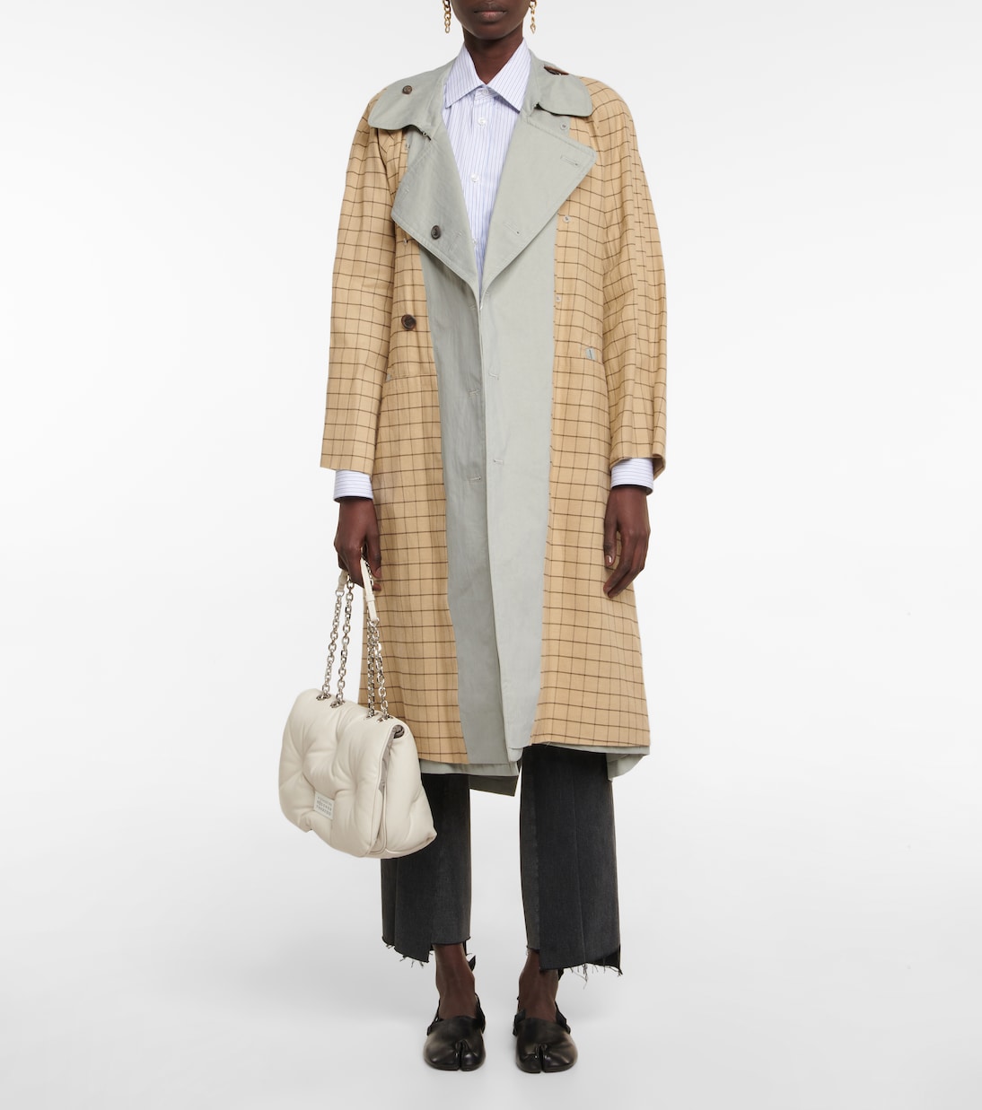 Checked cotton-blend trench coat | Maison Margiela