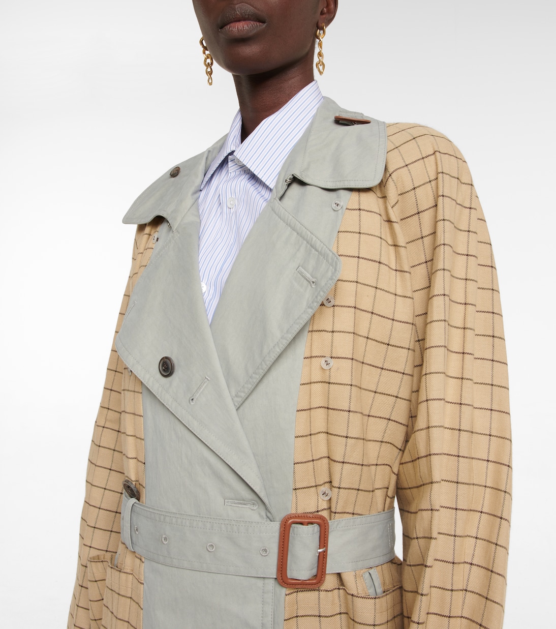 Checked cotton-blend trench coat | Maison Margiela