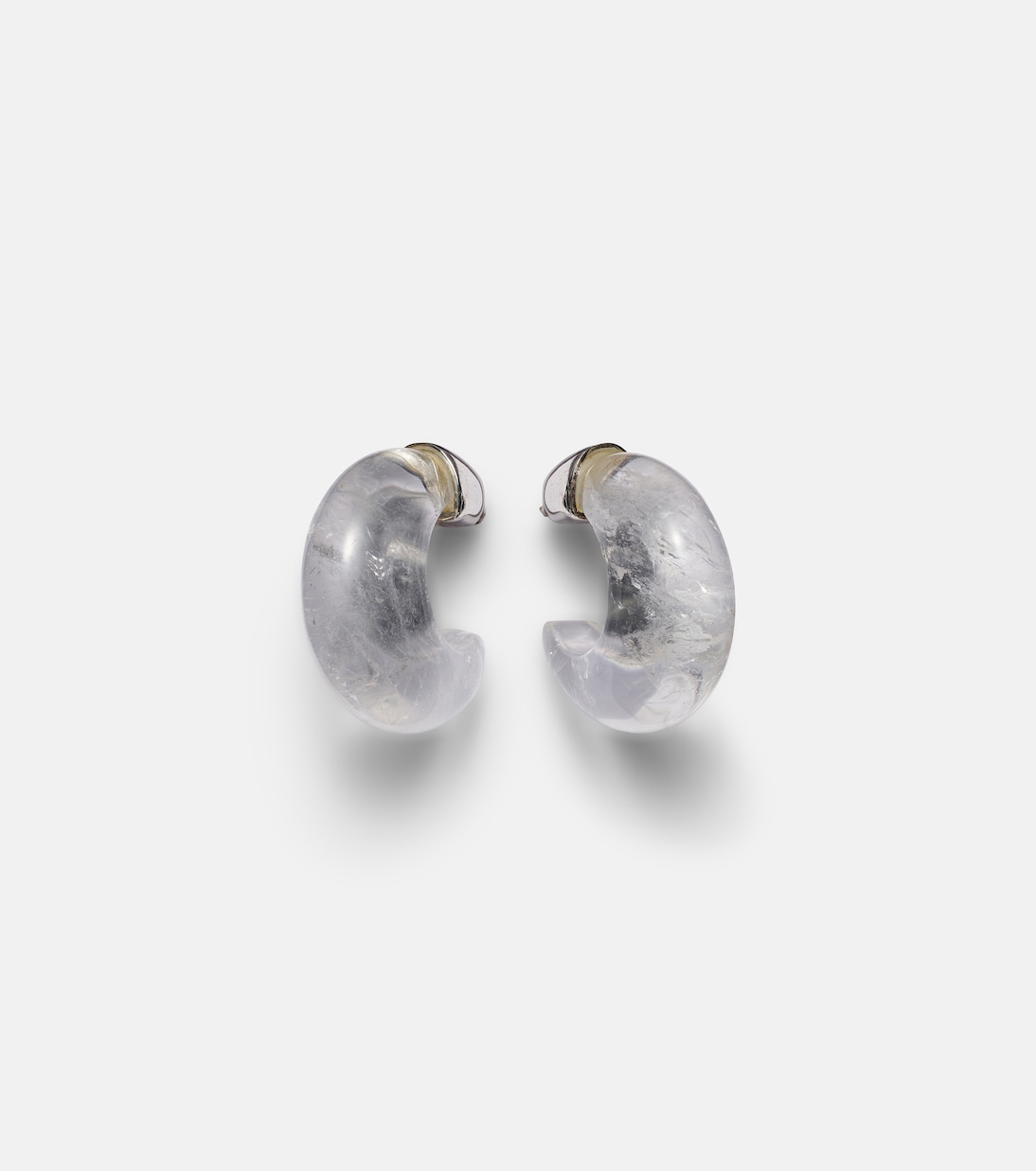 Donut sterling silver and quartz hoop earrings | Sophie Buhai