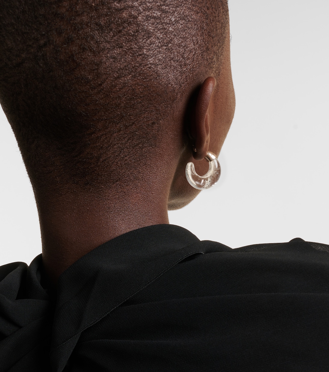 Donut sterling silver and quartz hoop earrings | Sophie Buhai