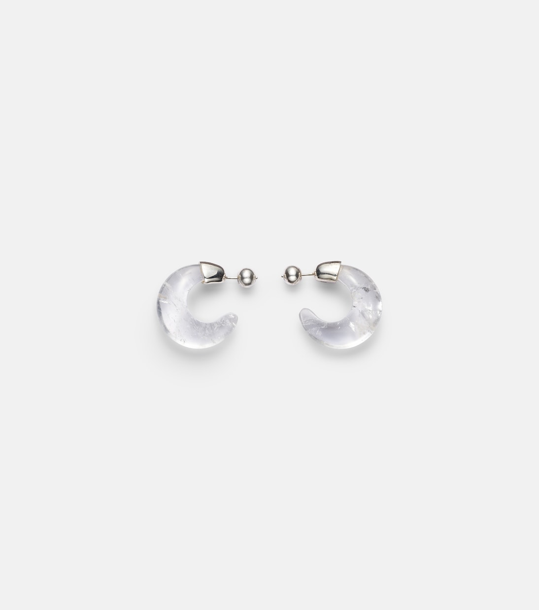 Donut sterling silver and quartz hoop earrings | Sophie Buhai