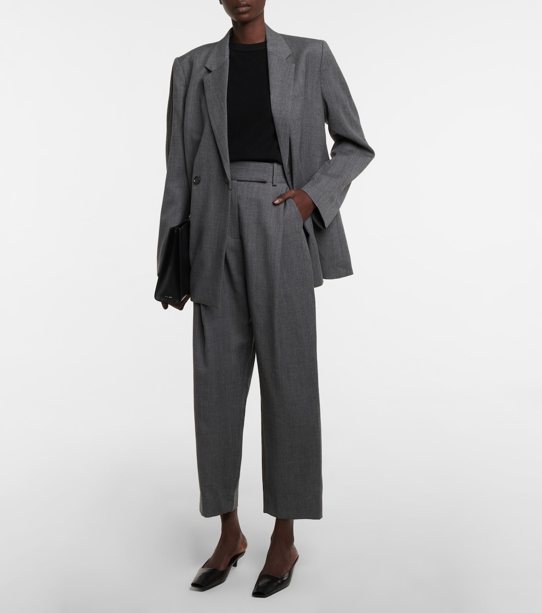 High-rise tapered wool pants | Toteme