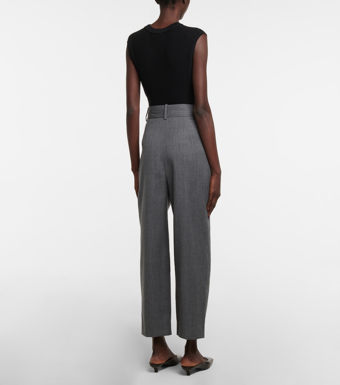 High-rise tapered wool pants | Toteme