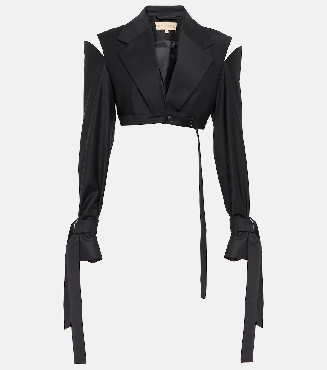 Xylo cutout cropped wool-blend blazer | Aya Muse