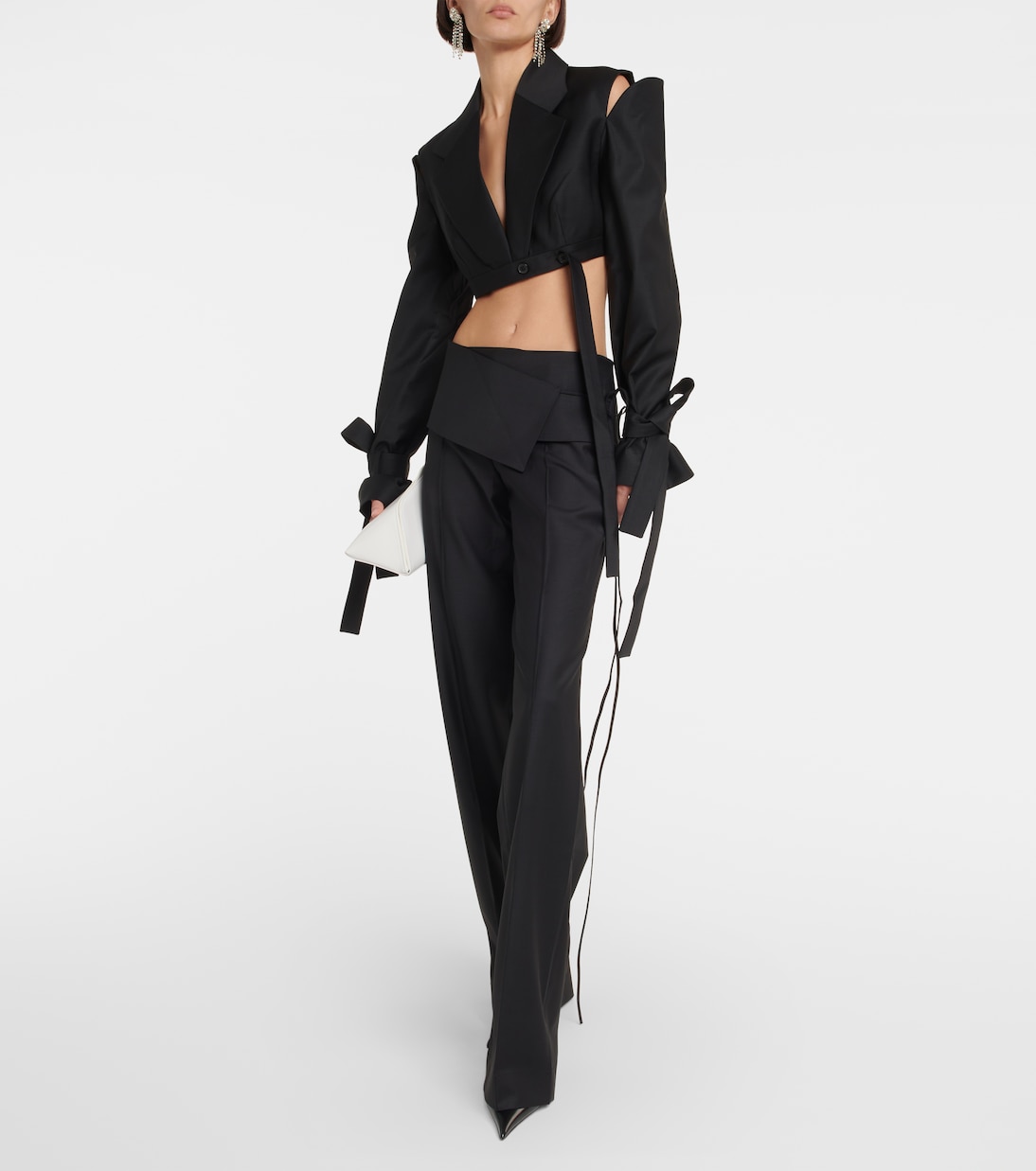 Xylo cutout cropped wool-blend blazer | Aya Muse
