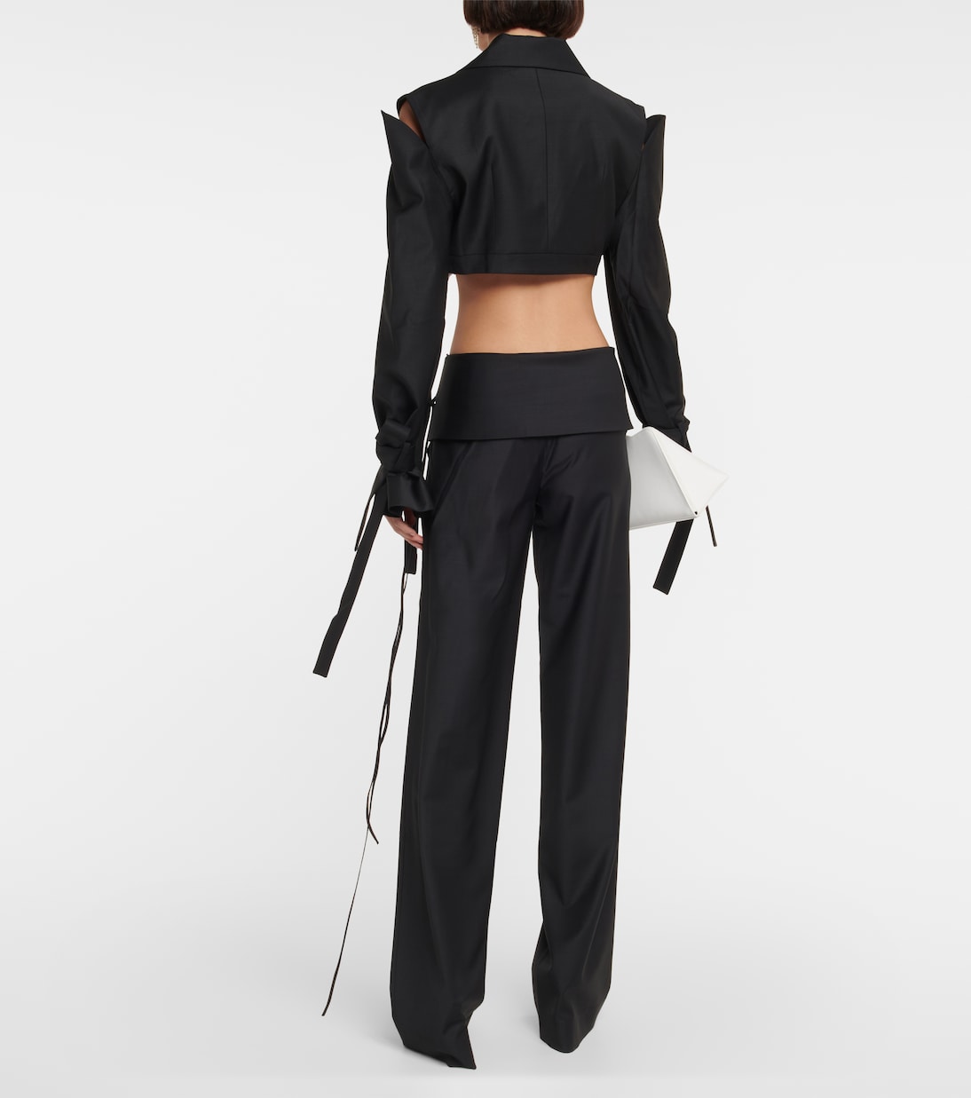 Xylo cutout cropped wool-blend blazer | Aya Muse