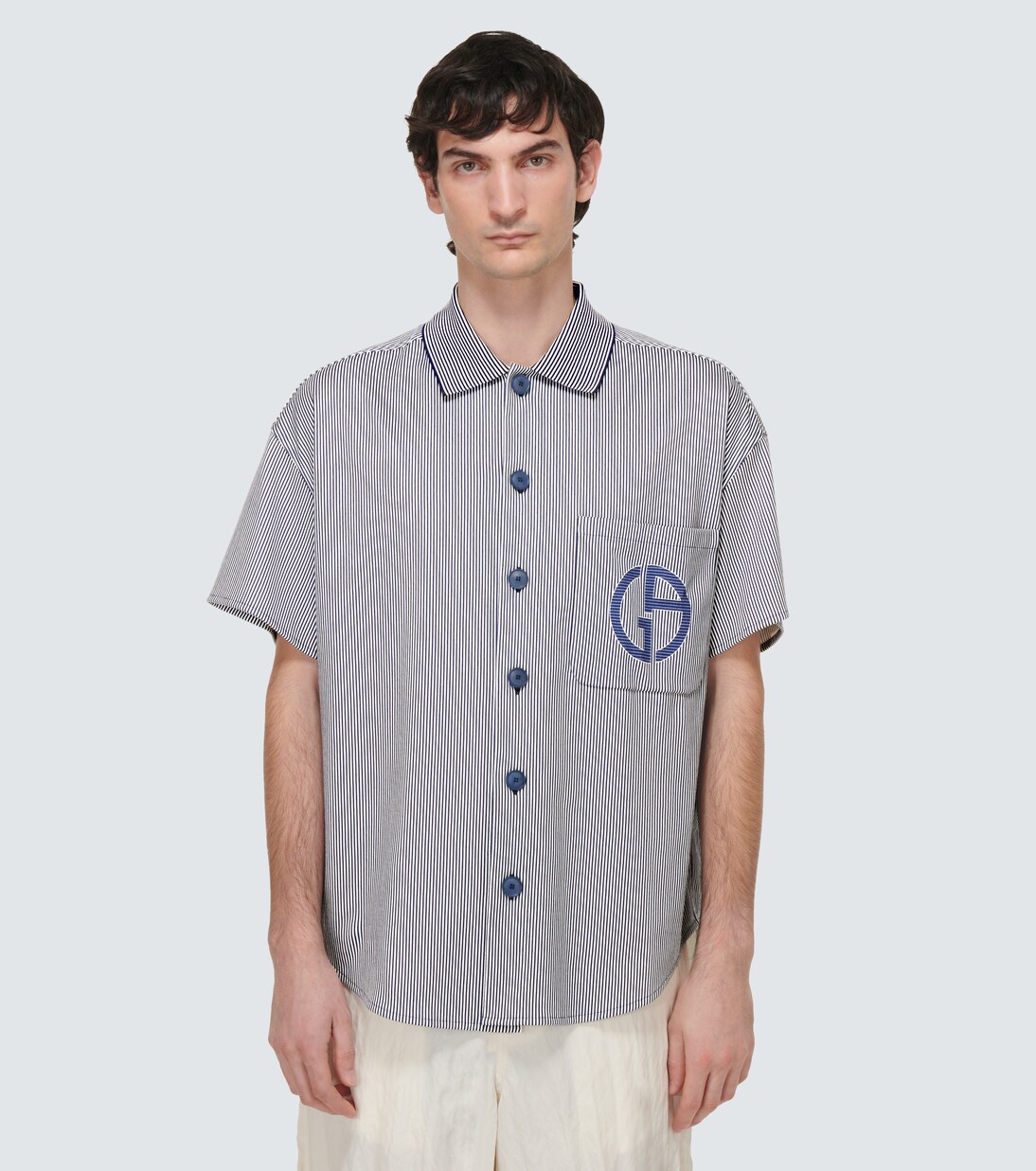 Camicia in cotone a righe | Giorgio Armani