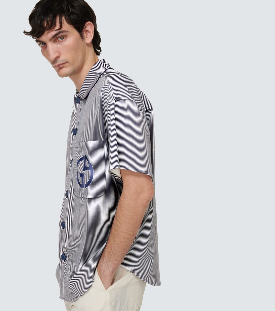 Camicia in cotone a righe | Giorgio Armani