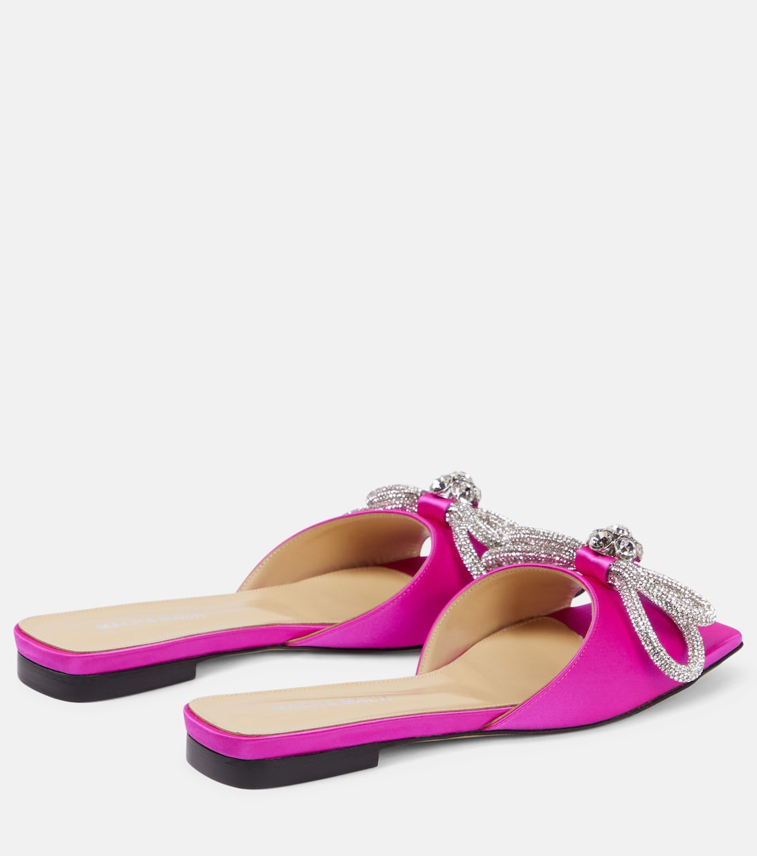 Double Bow embellished satin mules | Mach & Mach