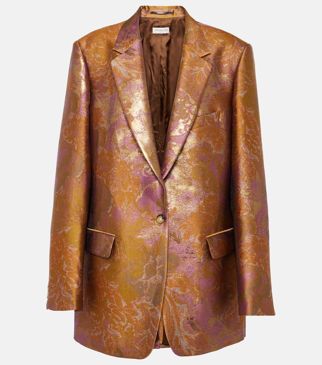 Printed metallic blazer  | Dries Van Noten
