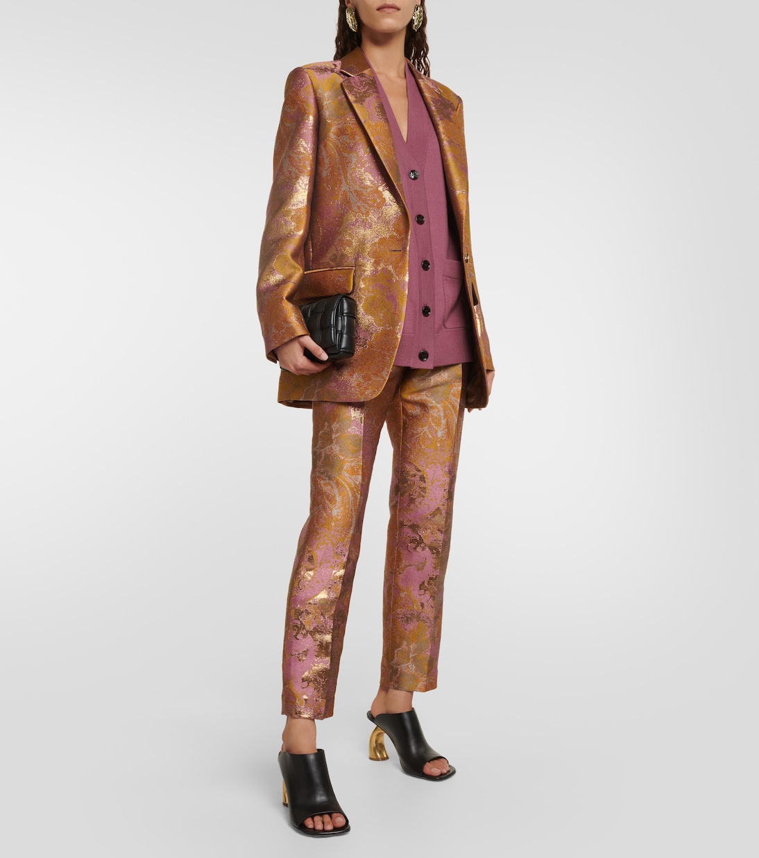 Printed metallic blazer  | Dries Van Noten