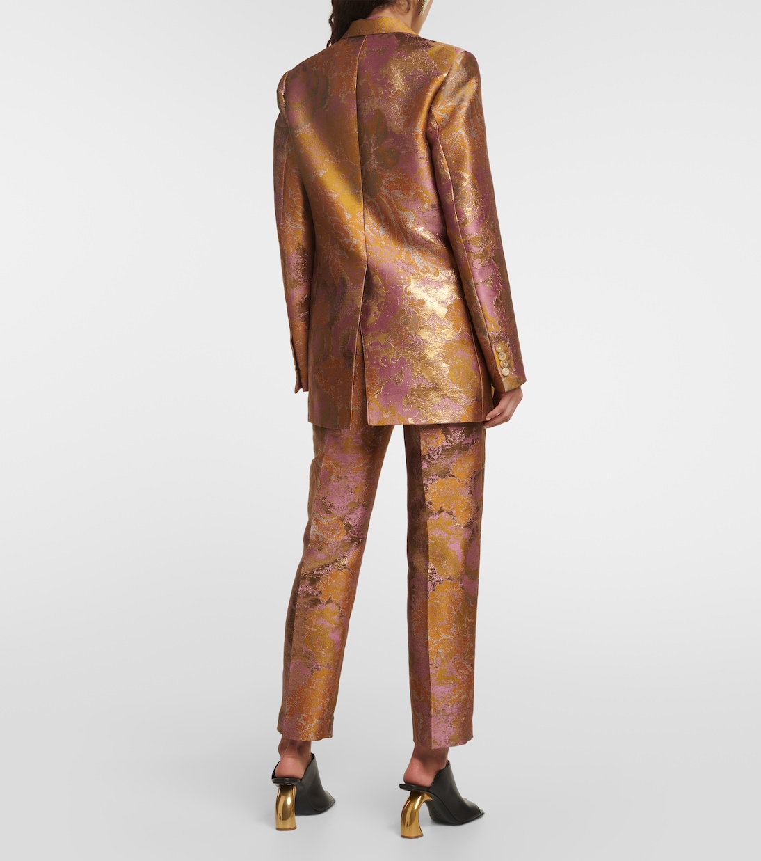 Printed metallic blazer  | Dries Van Noten
