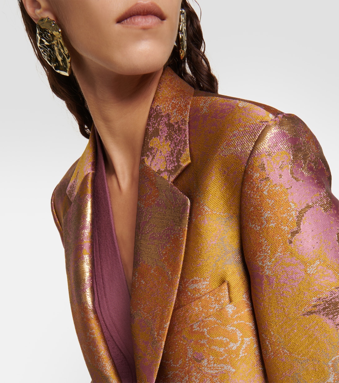 Printed metallic blazer  | Dries Van Noten
