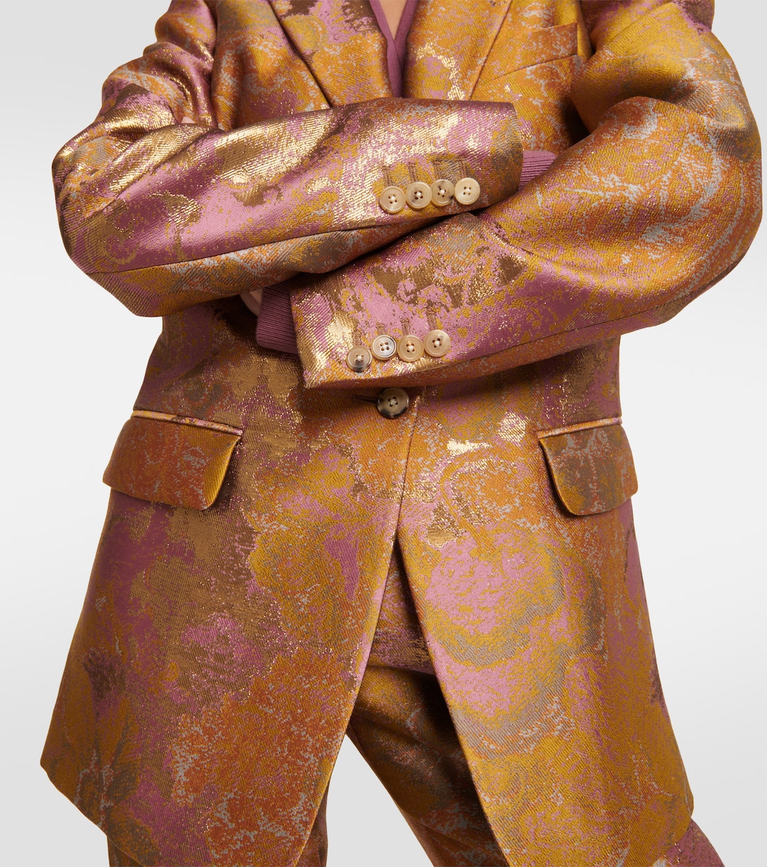 Printed metallic blazer  | Dries Van Noten