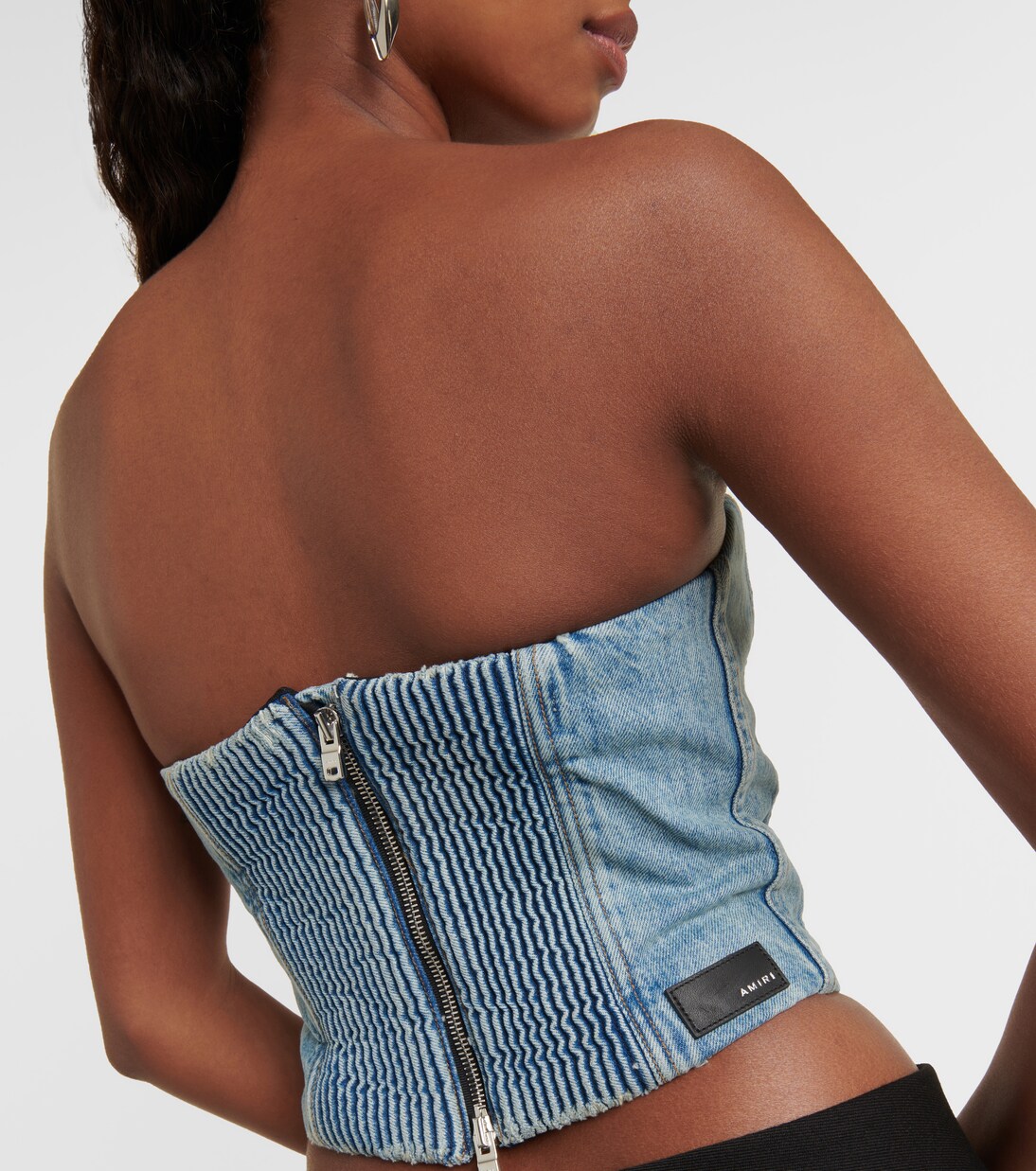 Bustier-Top Ma aus Denim | Amiri