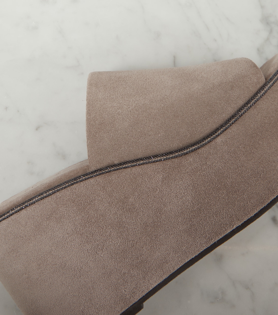 Mules compensées en daim | Brunello Cucinelli