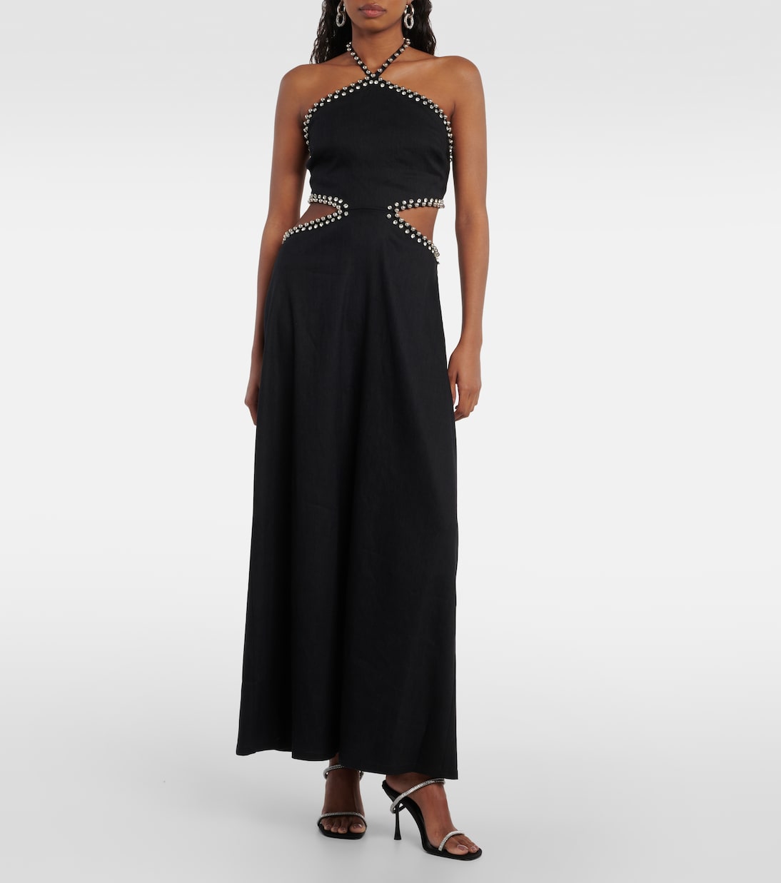 Bellina cutout linen-blend maxi dress | Simkhai