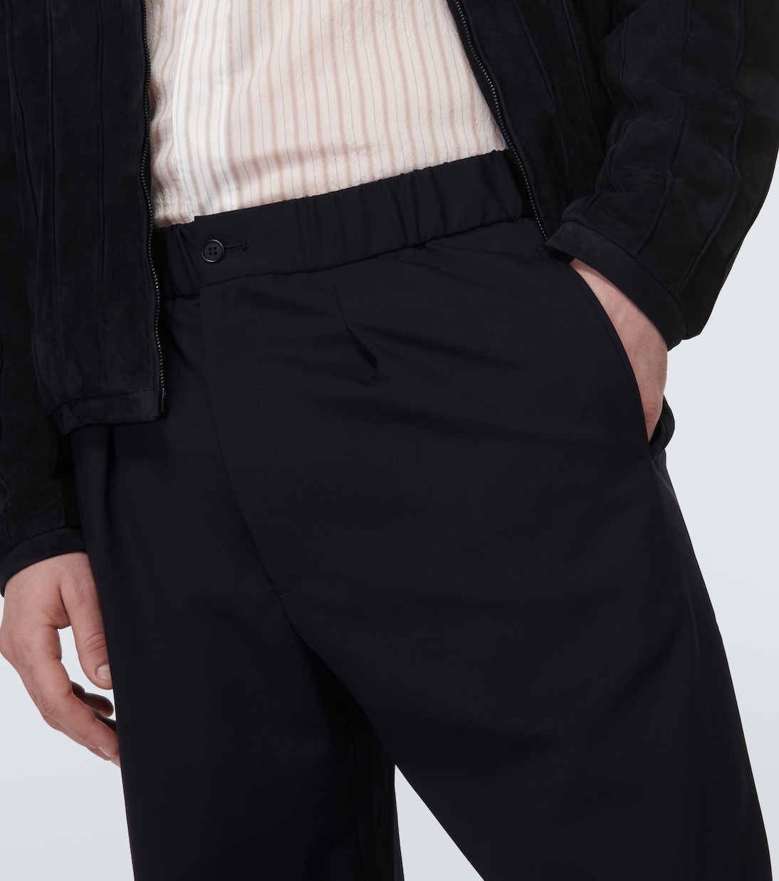 Pantaloni in lana vergine a vita media | Giorgio Armani