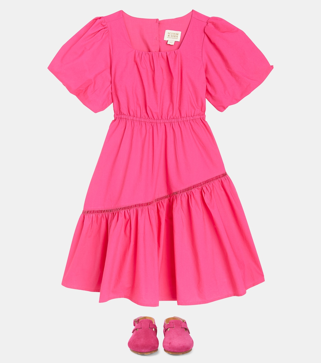 Vestido de algodón bordado con abertura | Scotch & Soda Kids