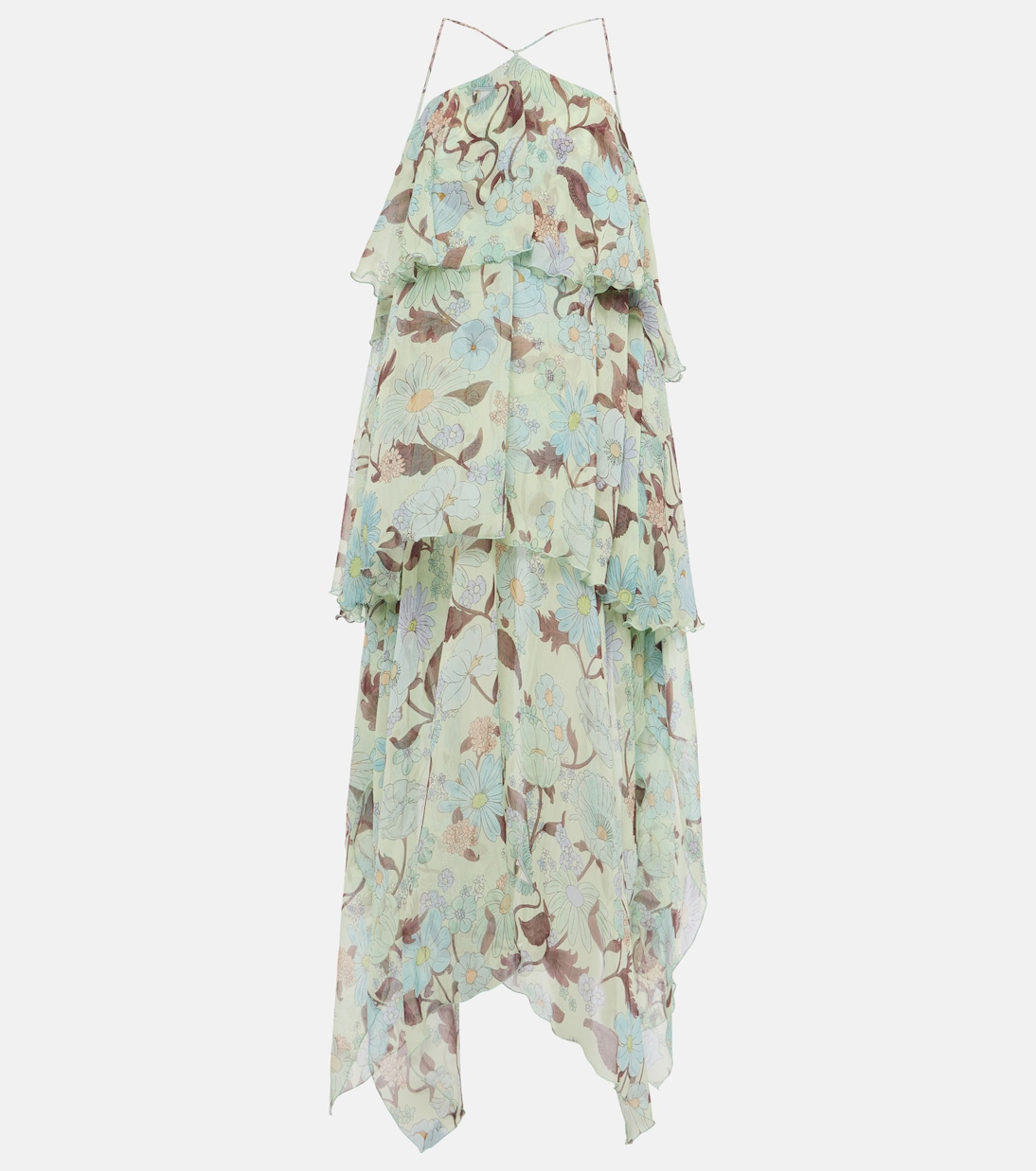 Robe longue imprimée en soie | Stella McCartney
